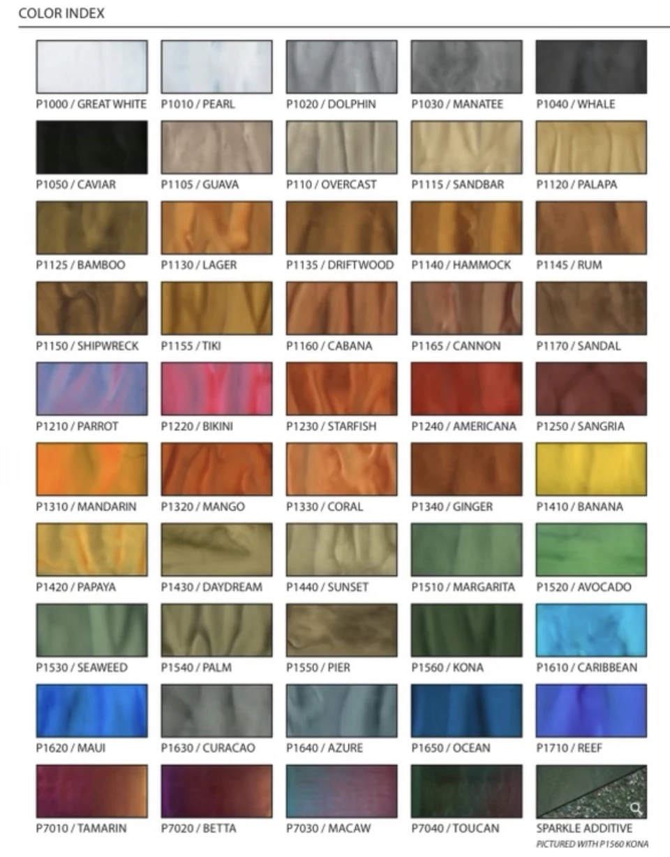 These are metallic colors sample chart 2