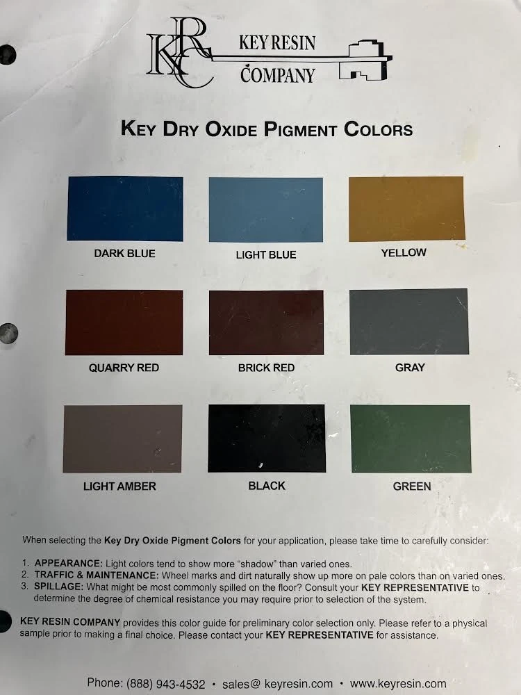 These are regular epoxy colors sample chart 1